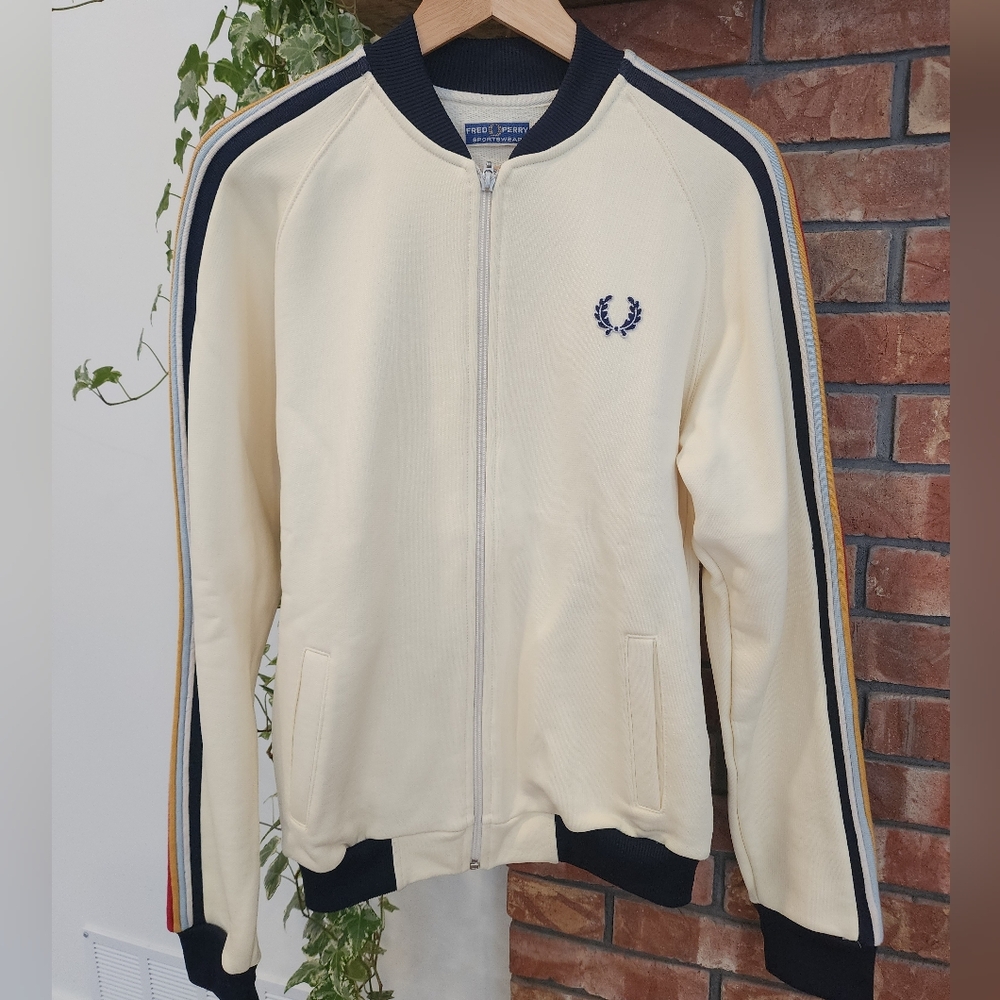 Fred Perry Cream and Navy Track Jacket NWOT